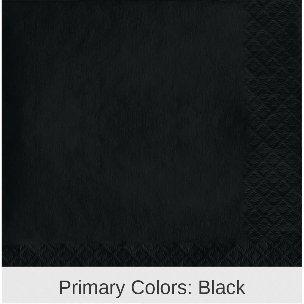 500/Case Bulk Black Velvet Luncheon Napkins 3 ply