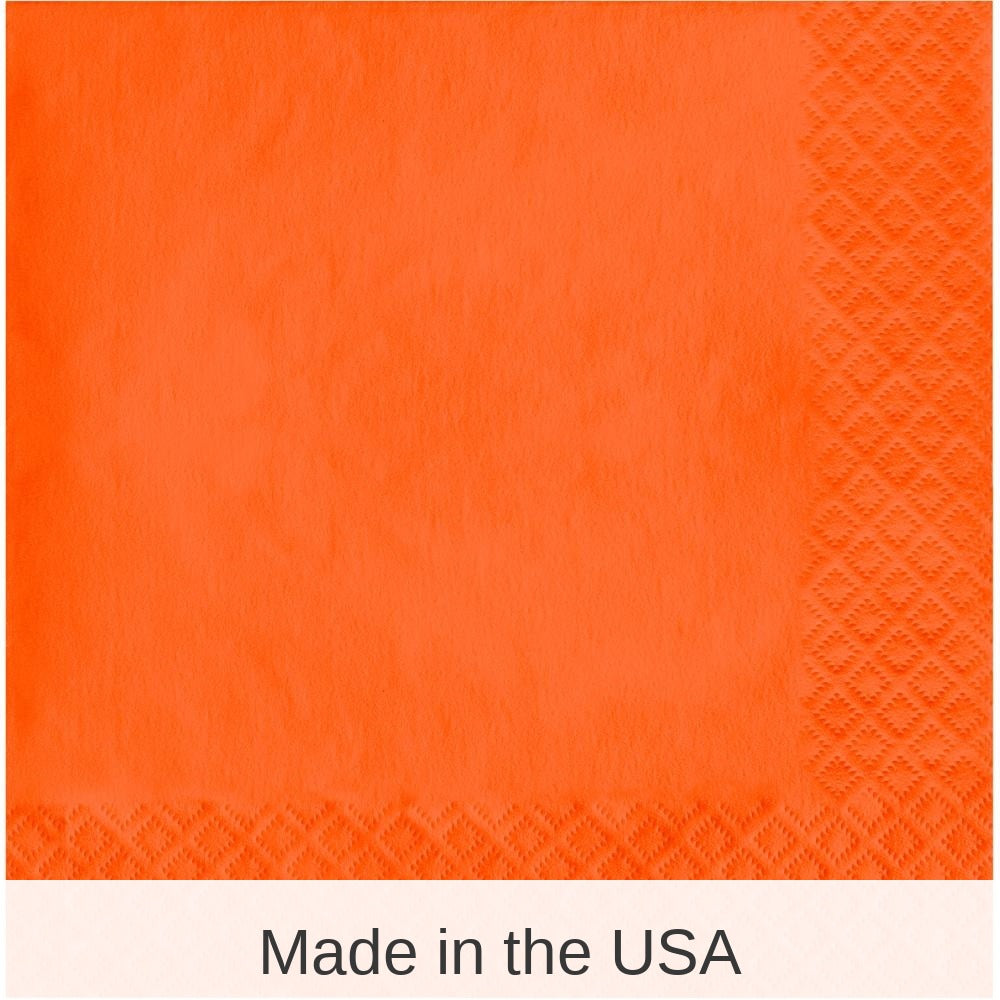 500/Case Bulk Sunkissed Orange Luncheon Napkins 3 ply