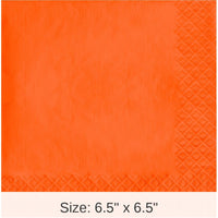 500/Case Bulk Sunkissed Orange Luncheon Napkins 3 ply