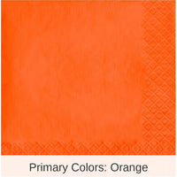 500/Case Bulk Sunkissed Orange Luncheon Napkins 3 ply