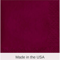 500/Case Bulk Burgundy Luncheon Napkins 3 ply