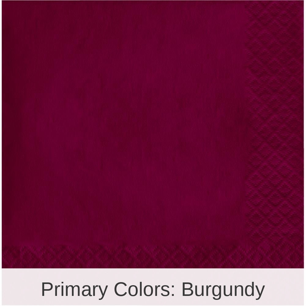 500/Case Bulk Burgundy Luncheon Napkins 3 ply