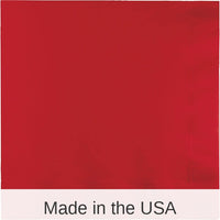 250/Case Bulk Classic Red Dinner Napkins 3 Ply