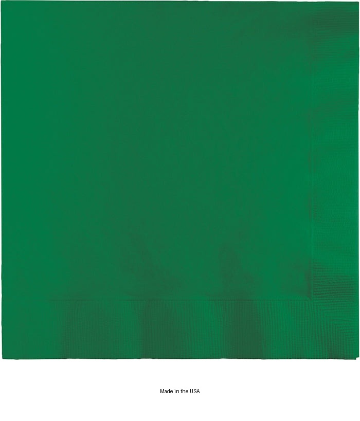 250/Case Bulk Emerald Green Dinner Napkins 3 Ply