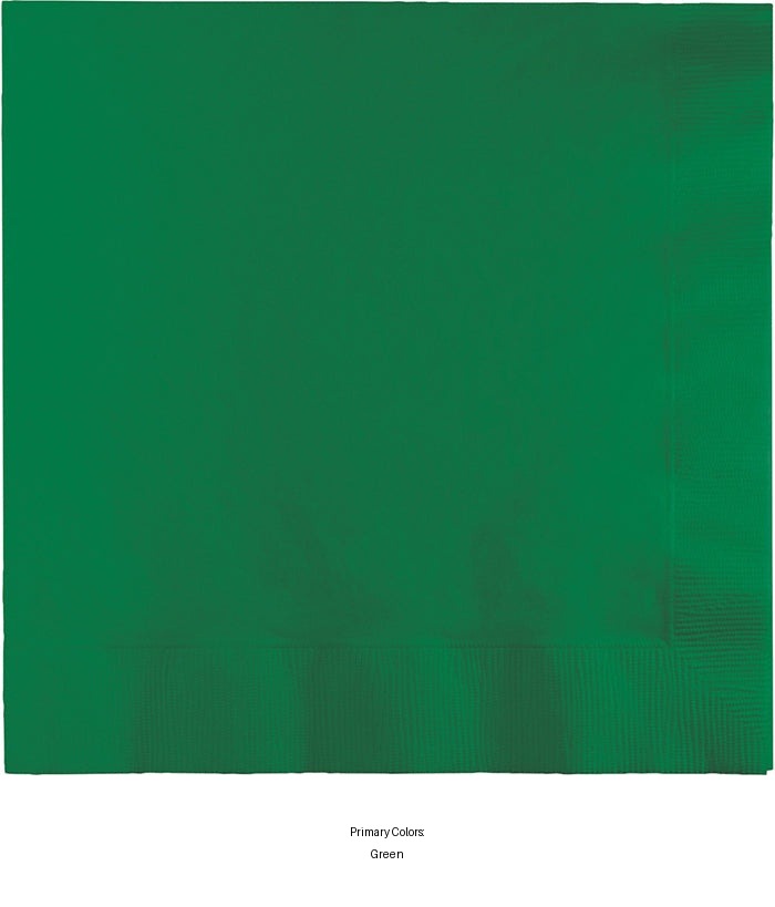 250/Case Bulk Emerald Green Dinner Napkins 3 Ply