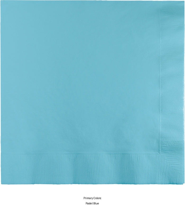 250/Case Bulk Pastel Blue Dinner Napkins 3 Ply