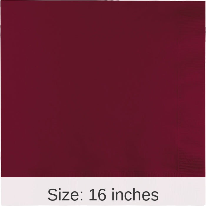 250/Case Bulk Burgundy Dinner Napkins 3 Ply