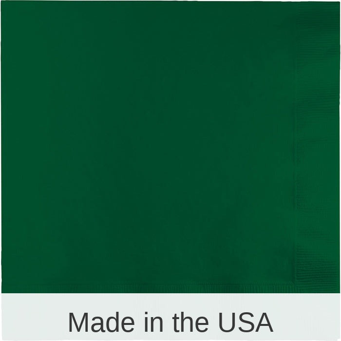 250/Case Bulk Hunter Green Dinner Napkins 3 Ply