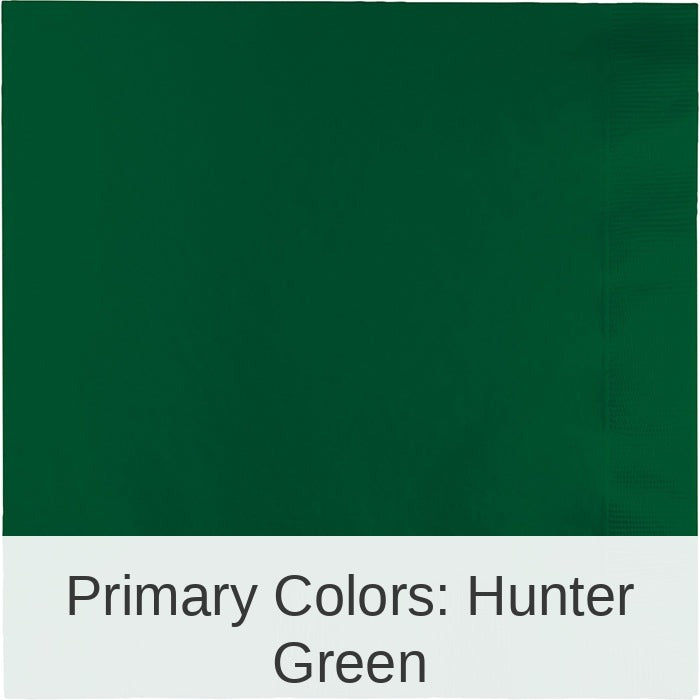 250/Case Bulk Hunter Green Dinner Napkins 3 Ply
