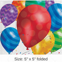 192/Case Bulk Balloon Blast Beverage Napkins