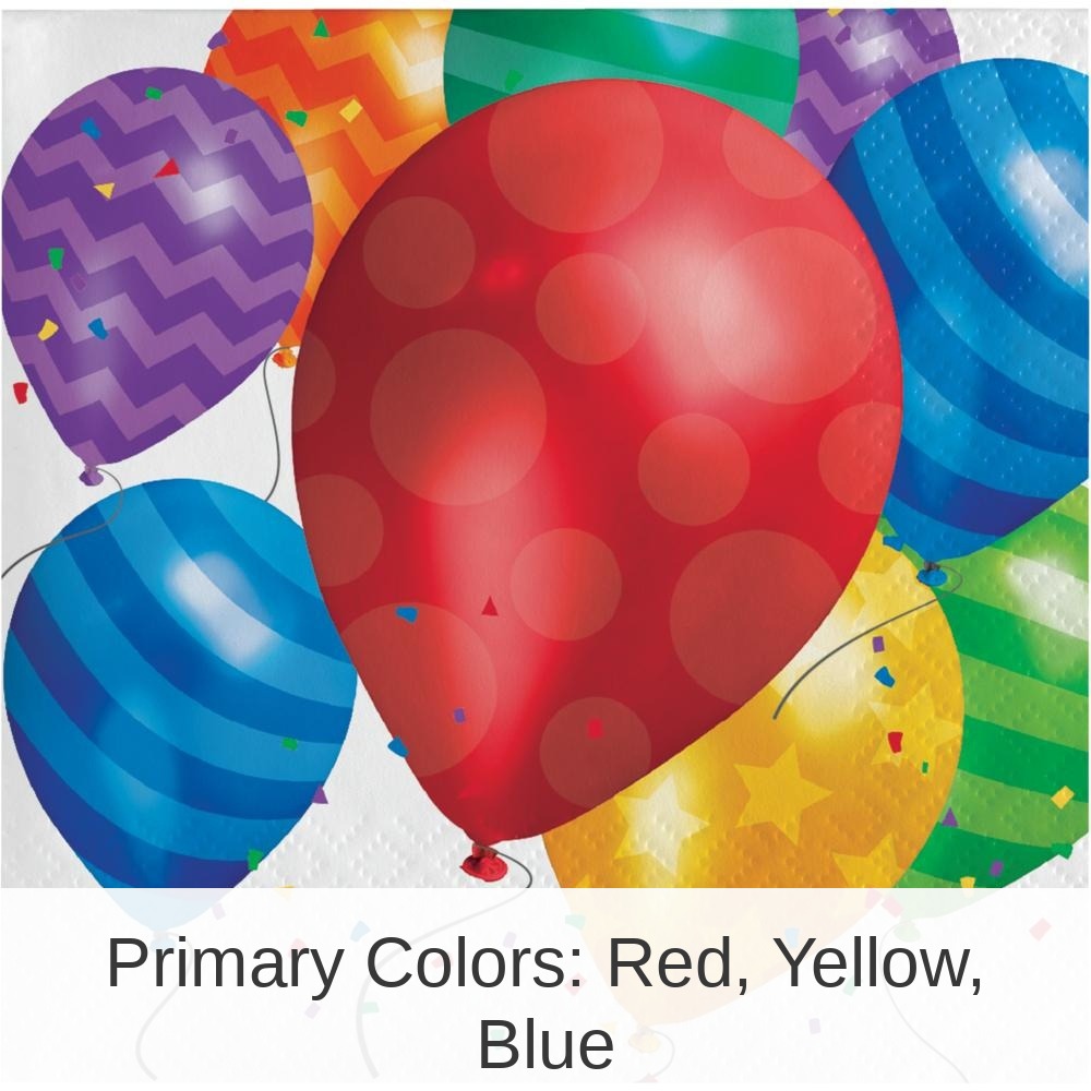 192/Case Bulk Balloon Blast Beverage Napkins