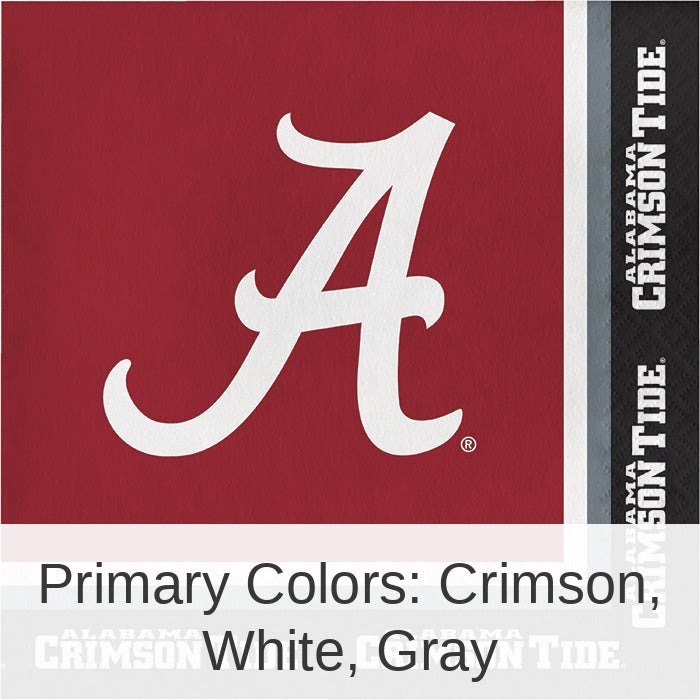 240/Case Bulk Alabama Crimson Tide Luncheon Napkins