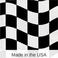 216/Case Bulk Black and White Check Luncheon Napkins
