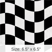 216/Case Bulk Black and White Check Luncheon Napkins