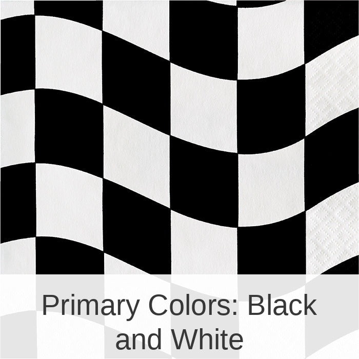 216/Case Bulk Black and White Check Luncheon Napkins