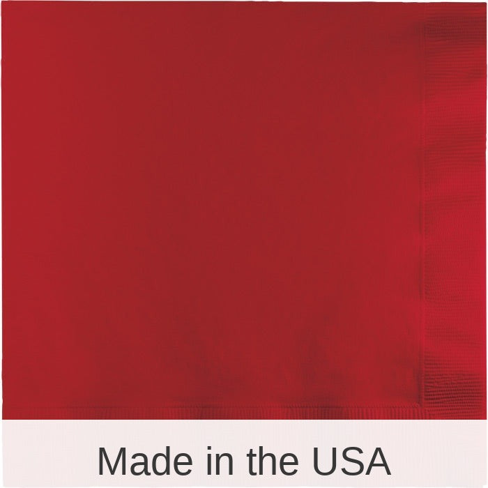 600/Case Bulk Classic Red 2 Ply Luncheon Napkins