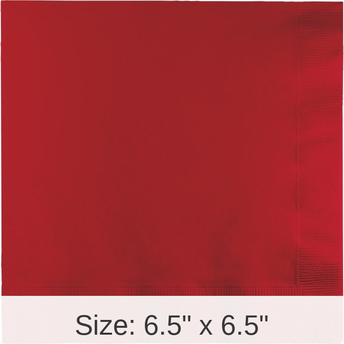 600/Case Bulk Classic Red 2 Ply Luncheon Napkins