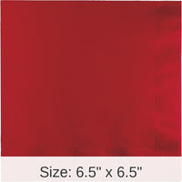 600/Case Bulk Classic Red 2 Ply Luncheon Napkins