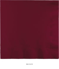 600/Case Bulk Burgundy 2 Ply Luncheon Napkins
