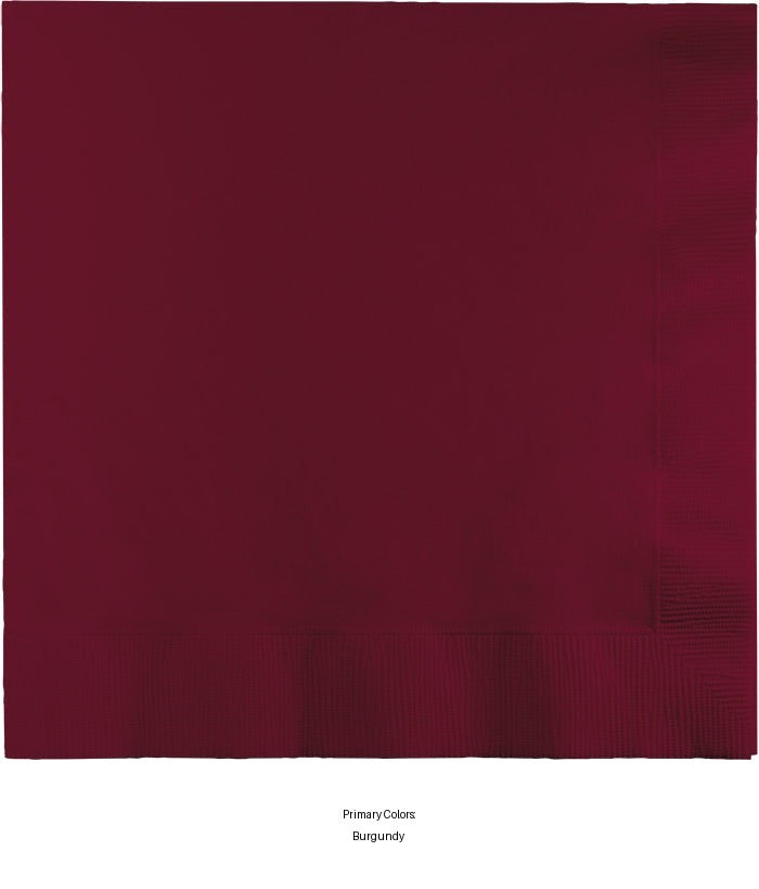 600/Case Bulk Burgundy 2 Ply Luncheon Napkins