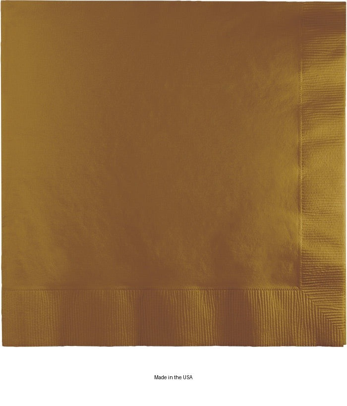 600/Case Bulk Glittering Gold 2 Ply Luncheon Napkins