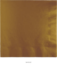 600/Case Bulk Glittering Gold 2 Ply Luncheon Napkins