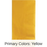 600/Case Bulk School Bus Yellow 2 Ply Dinner Napkins