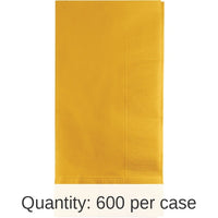 600/Case Bulk School Bus Yellow 2 Ply Dinner Napkins