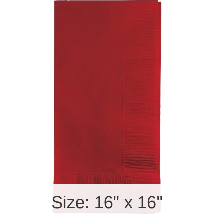 600/Case Bulk Classic Red 2 Ply Dinner Napkins