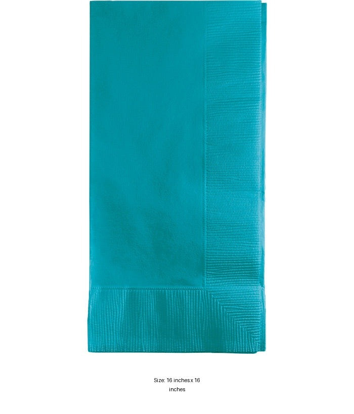 600/Case Bulk Bermuda Blue 2 Ply Dinner Napkins