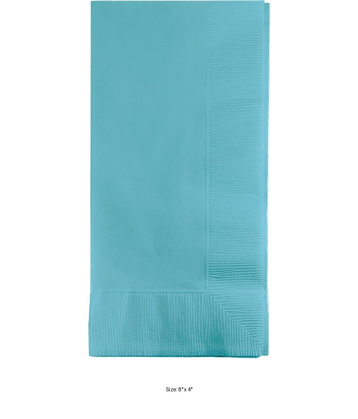600/Case Bulk Pastel Blue 2 Ply Dinner Napkins