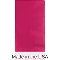 600/Case Bulk Hot Magenta 2 Ply Dinner Napkins