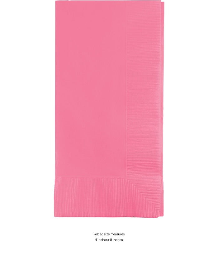 600/Case Bulk Candy Pink 2 Ply Dinner Napkins