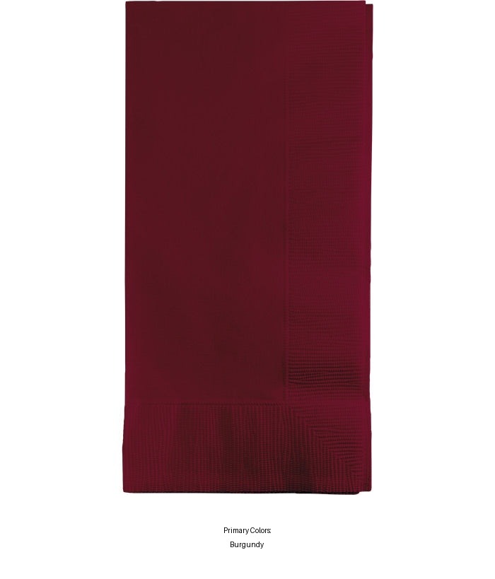 600/Case Bulk Burgundy 2 Ply Dinner Napkins