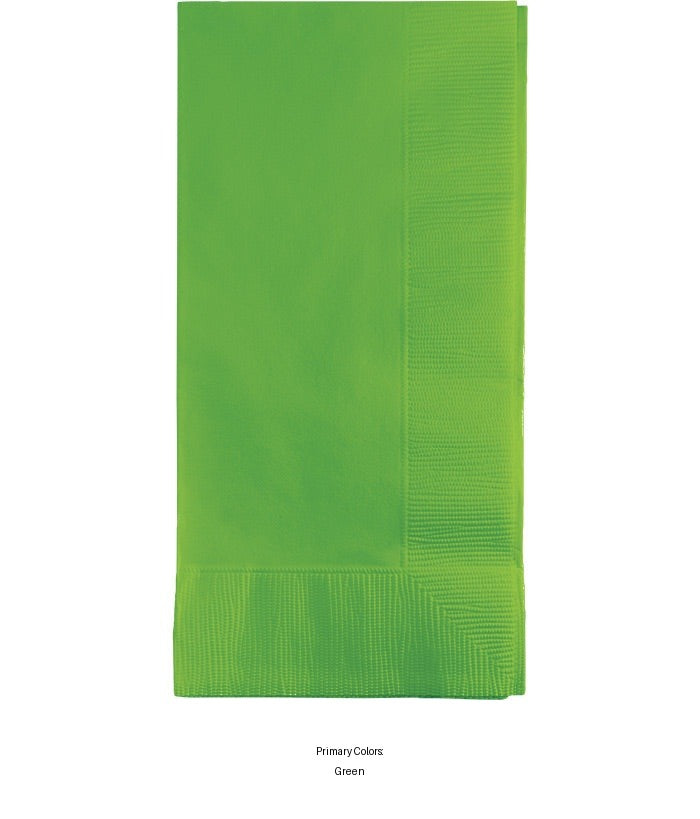 600/Case Bulk Fresh Lime 2 Ply Dinner Napkins