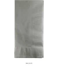 600/Case Bulk Shimmering Silver 2 Ply Dinner Napkins