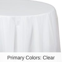 12/Case Bulk Clear Round Plastic 82 inch Table Covers
