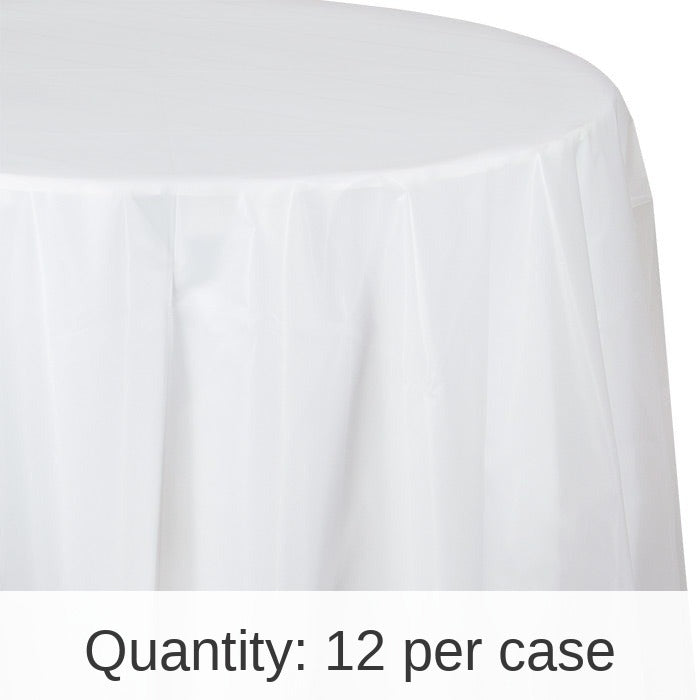12/Case Bulk Clear Round Plastic 82 inch Table Covers