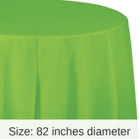 12/Case Bulk Fresh Lime Round Plastic 82 inch Table Covers