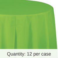 12/Case Bulk Fresh Lime Round Plastic 82 inch Table Covers
