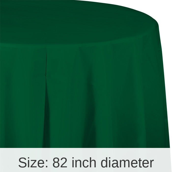 12/Case Bulk Hunter Green Round Plastic 82 inch Table Covers