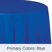 12/Case Bulk Cobalt Blue Round Plastic Table Covers