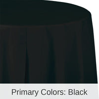 12/Case Bulk Black Velvet Round 82 inch Plastic Table Covers