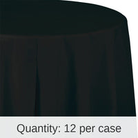 12/Case Bulk Black Velvet Round 82 inch Plastic Table Covers