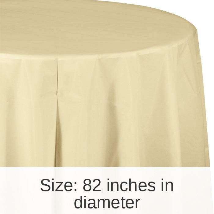 12/Case Bulk Ivory Round Plastic 82 inch Table Covers