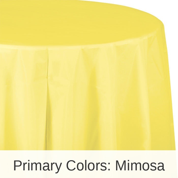 12/Case Bulk Mimosa Round Plastic 82 inch Table Covers