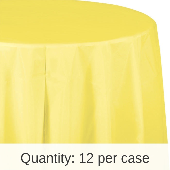 12/Case Bulk Mimosa Round Plastic 82 inch Table Covers