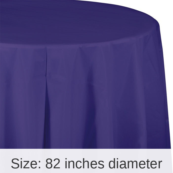 12/Case Bulk Purple Round Plastic 82 inch Table Covers