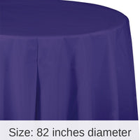 12/Case Bulk Purple Round Plastic 82 inch Table Covers
