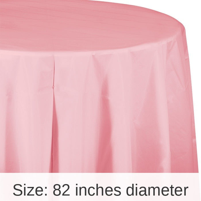 12/Case Bulk Classic Pink Round Plastic 82 inch Table Covers